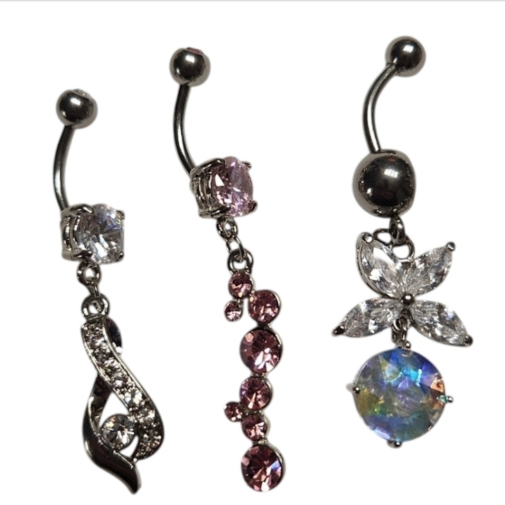Belly Button Rings Set Of 5 - Picture 2 of 3